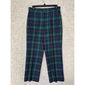 Vintage Pendleton Womens 14 Green Blue Tartan Plaid Wool Pants USA  Lined